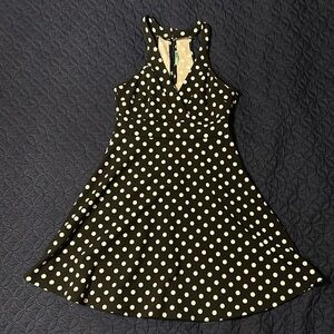 P.S.Kate Black/white polka dot flair dress Size 8